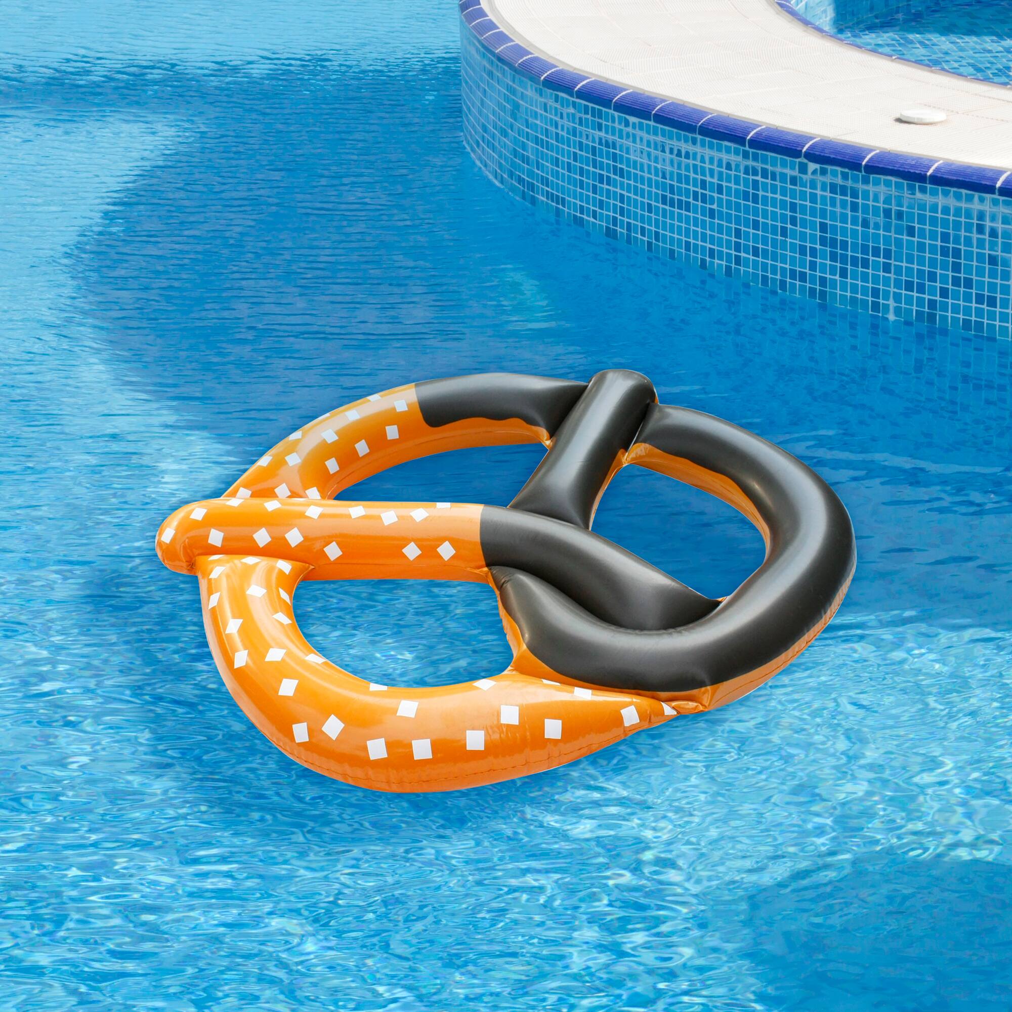 51" Inflatable Chocolate Covered Pretzel Swimming Pool Float